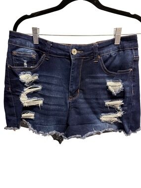 Rue21 High Rise Distressed "Shortie" Denim Shorts - Size 14